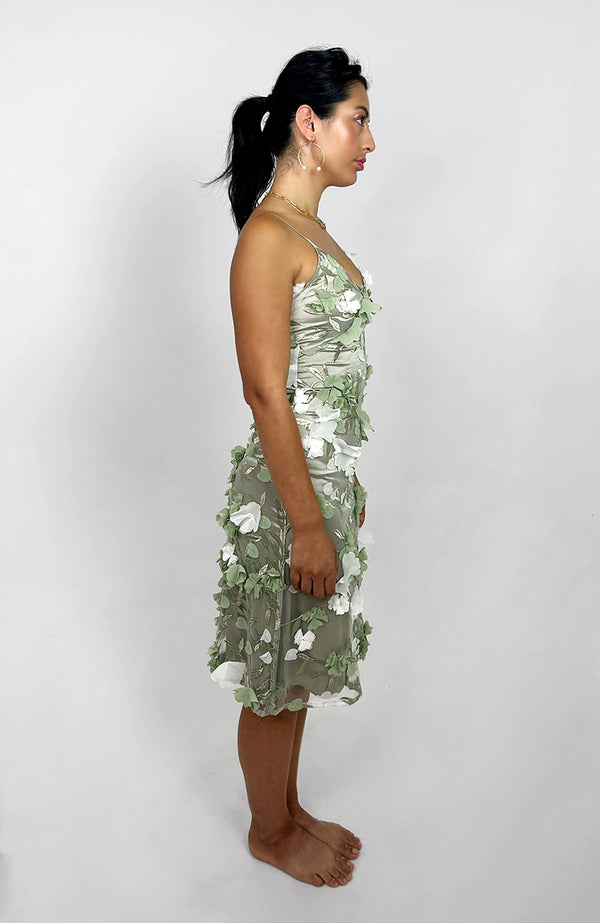 ELODIE EMBROIDERED MIDI DRESS